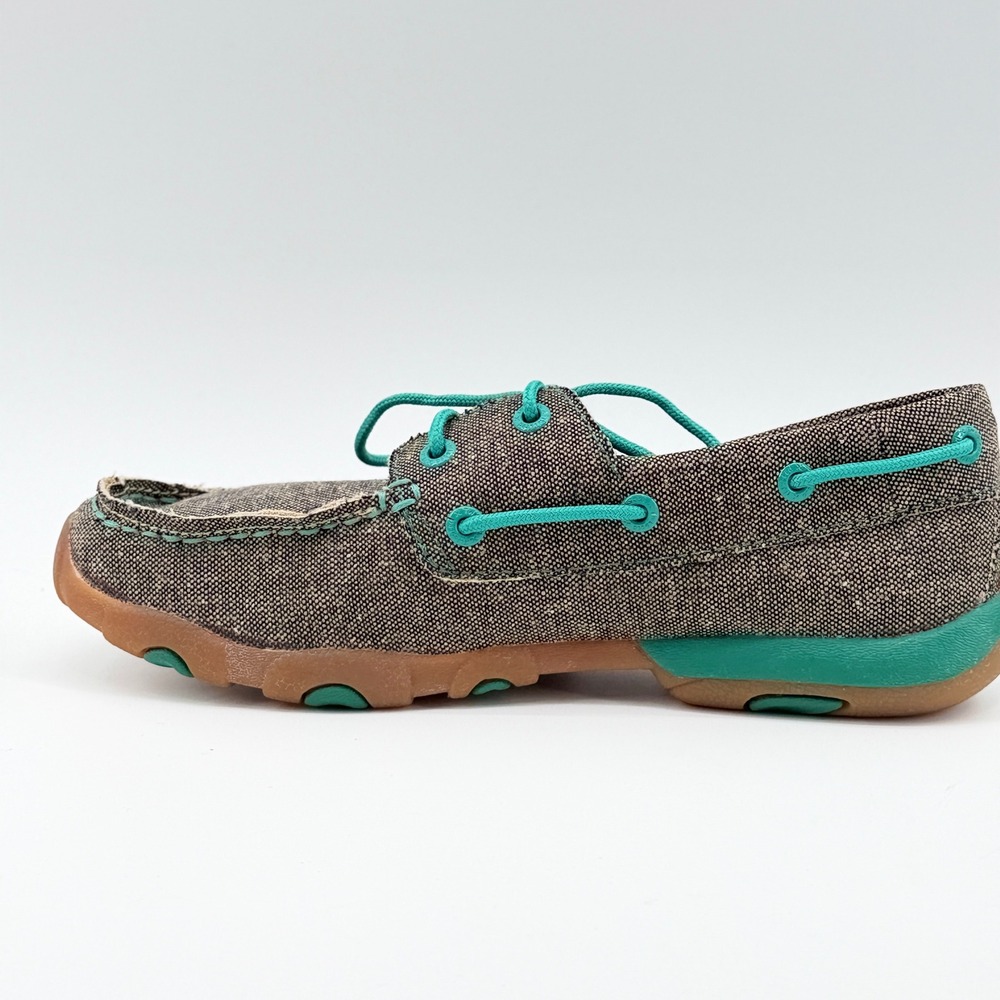Twisted X EcoTWX Driving Moc WDM0085 Gray Teal Canvas Boat Shoes Womens 7M - Picture 10 of 11